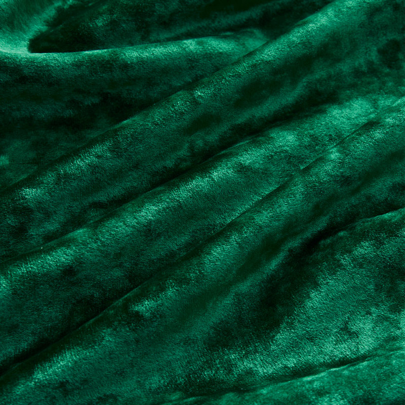 Deavion Velvet Crushed Curtains with Metal Grommets Room Darkening 2 Panel Set, Dark Green, 52" W x 96" L