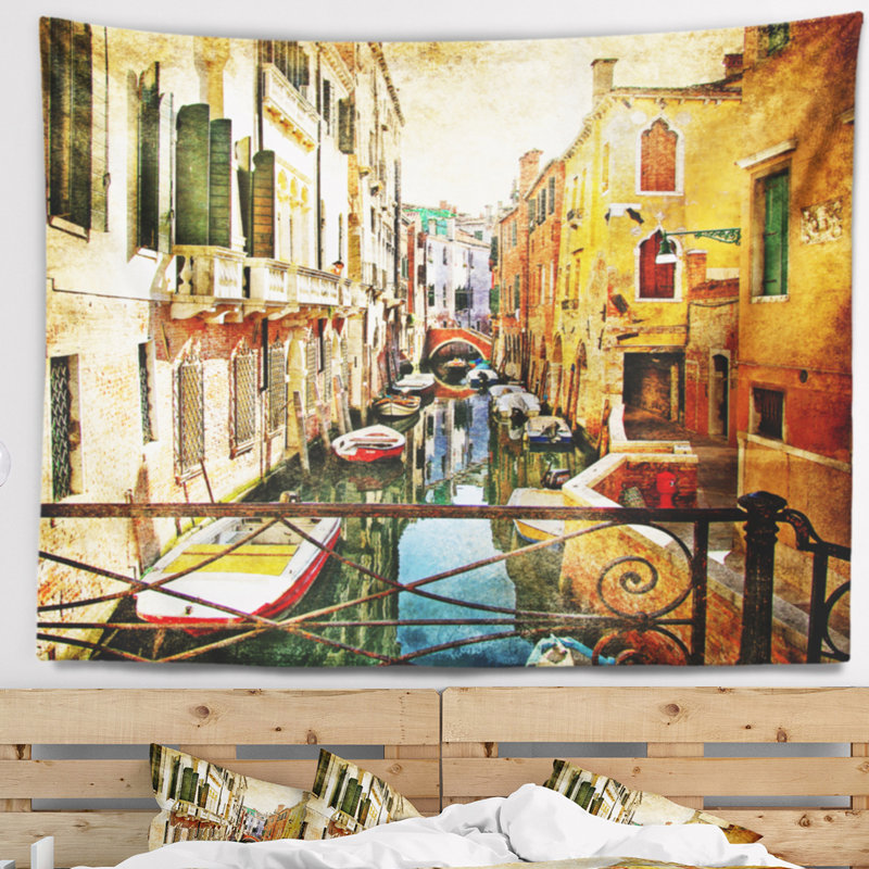 Tapisserie de venise incroyable Cityscape, H 32 po x l 39 po