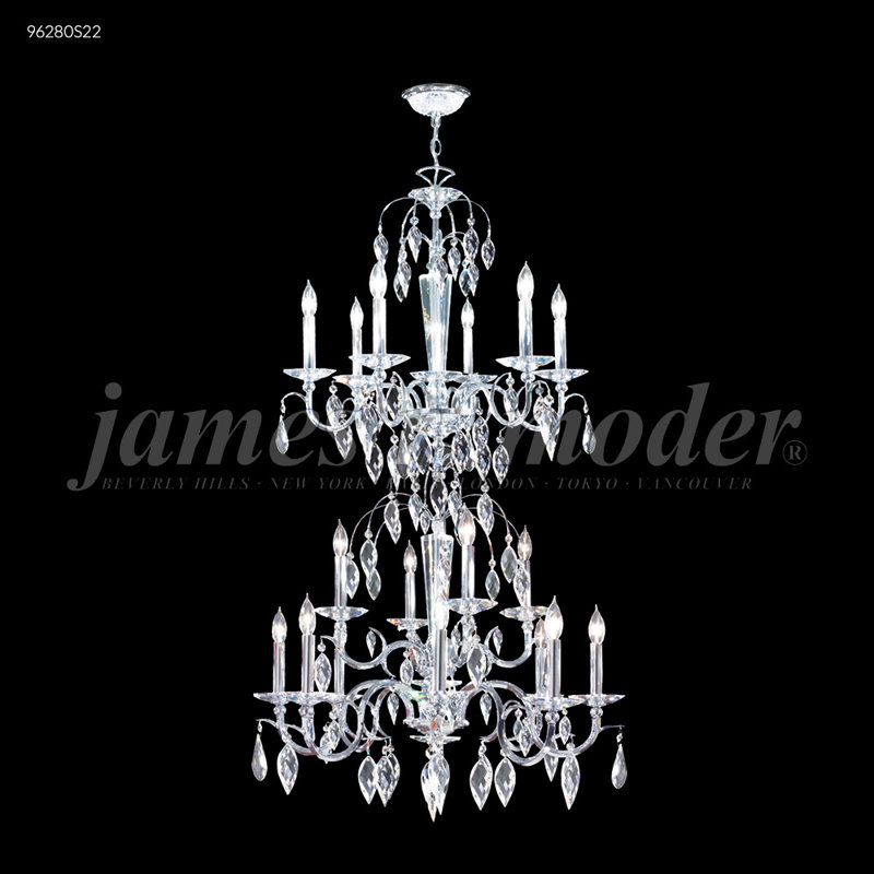 Lustre sculpté 18 lumières, Strass Swarovski