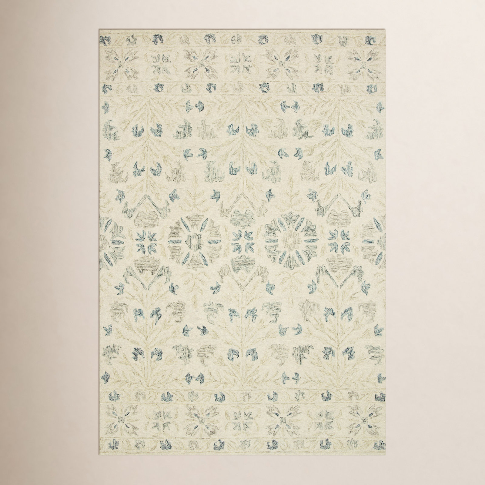 Mcclelland Hand-Hooked Floral Rug, Rectangle 7'9" x 9'9"