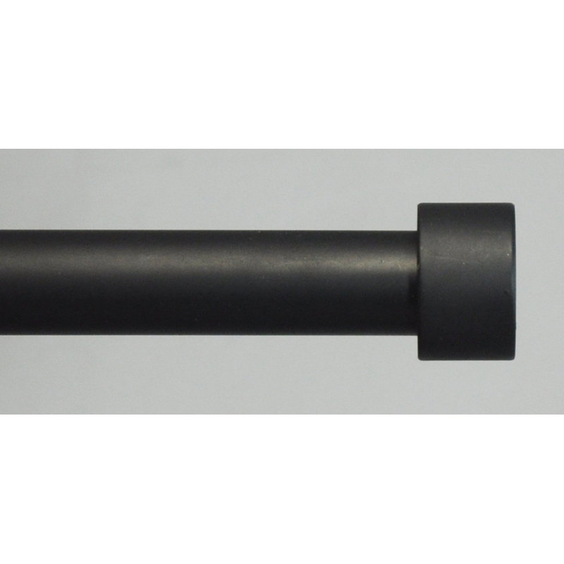 Tringle à rideaux simple ajustable Nlasa de 0,62 po, Noir, H 0,625 po x l 84 po x P 0,625 po