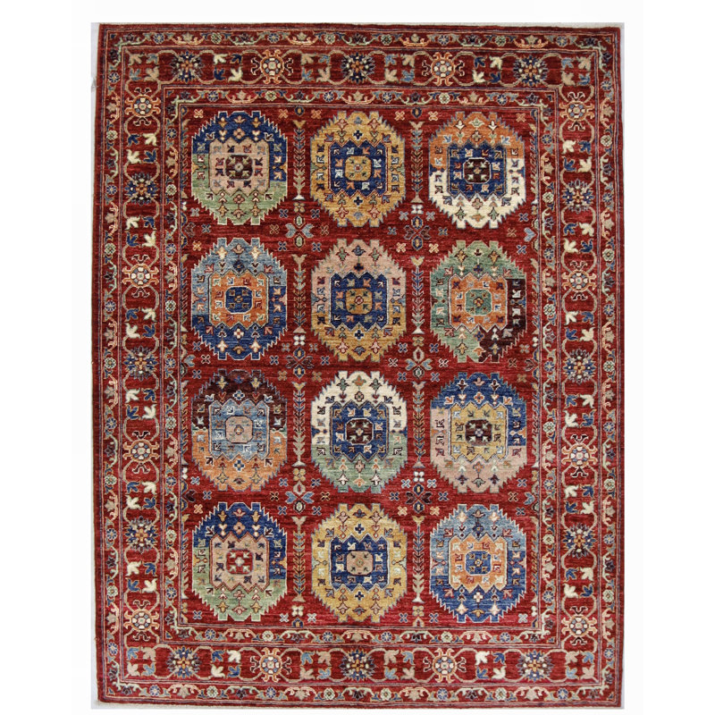 High-Quality Hand-Knotted Red Area Rug