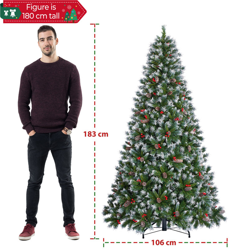 Lighted Artificial Fir Christmas Tree, 6 ft