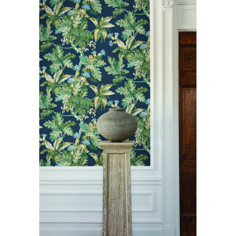 Briarwood Floral Wallpaper Double Roll, Navy