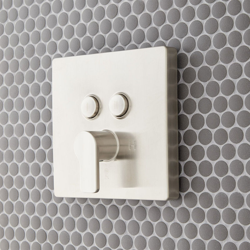 Signature Hardware Hibiscus Pressure Balance Shower Trim, Brushed Nickel