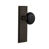 New York Plate with Black Porcelain Door Knob