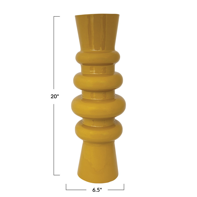 Enameled Metal Vase
