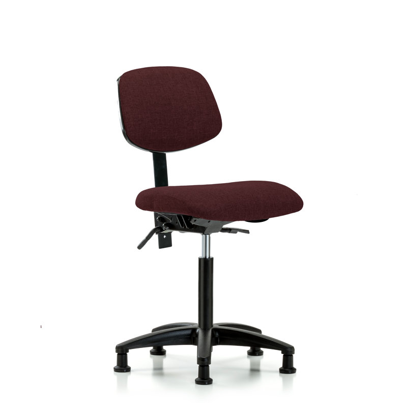 Candice Task Chair, Burgundy, Glides, Tilt Not Included