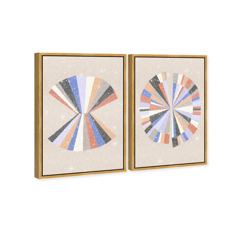 Minimally Perfect Set Abstract Canvas Print by Oliver Gal, Black Frame, 10 x 15, 25"H x 37"W, Gold Floater Frame