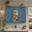 Armoire à miroir murale 35 pouces tout-en-un avec tablettes réglables-1467673478