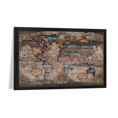 Affiche encadrée de qualité carte du monde par Diego Tirigall