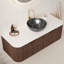 Meuble-lavabo 48 po avec lavabo, meuble-lavabo mural à bords arrondis avec 2 tiroirs, vasque en céramique noire avec motif de pierres, pré-assemblé-2141071299
