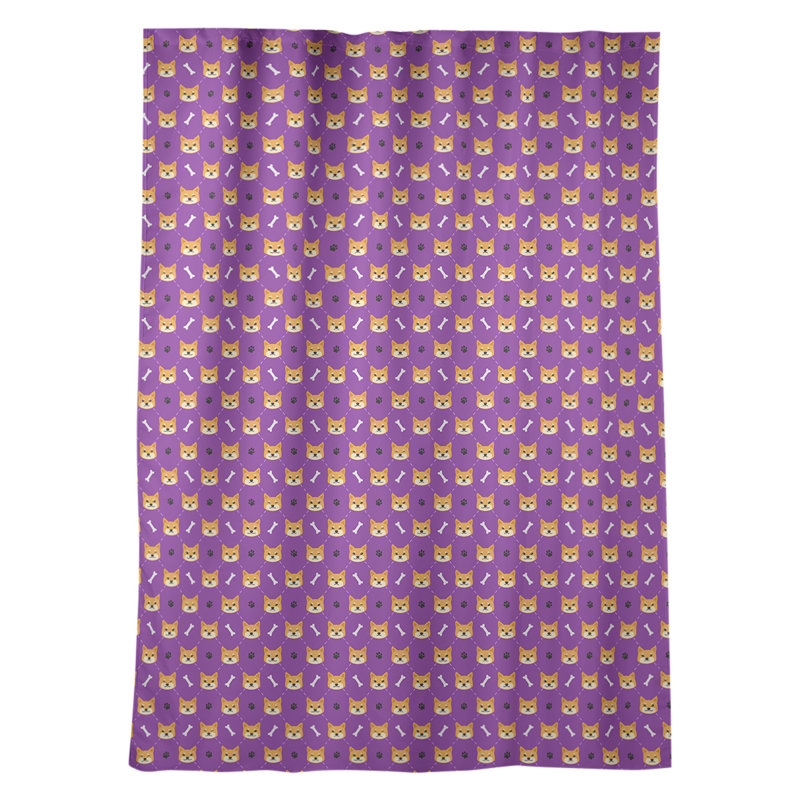 Panneau de rideau simple avec passe-tringle menthe shiba shiba Kitterman, Mauve / orange / jaune