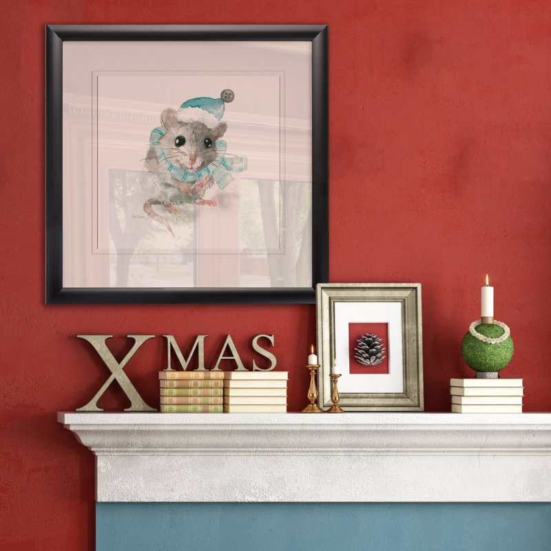 « christmas critter mouse », impression encadrée, H 30,5 po x l 30,5 po x P 1,5 po
