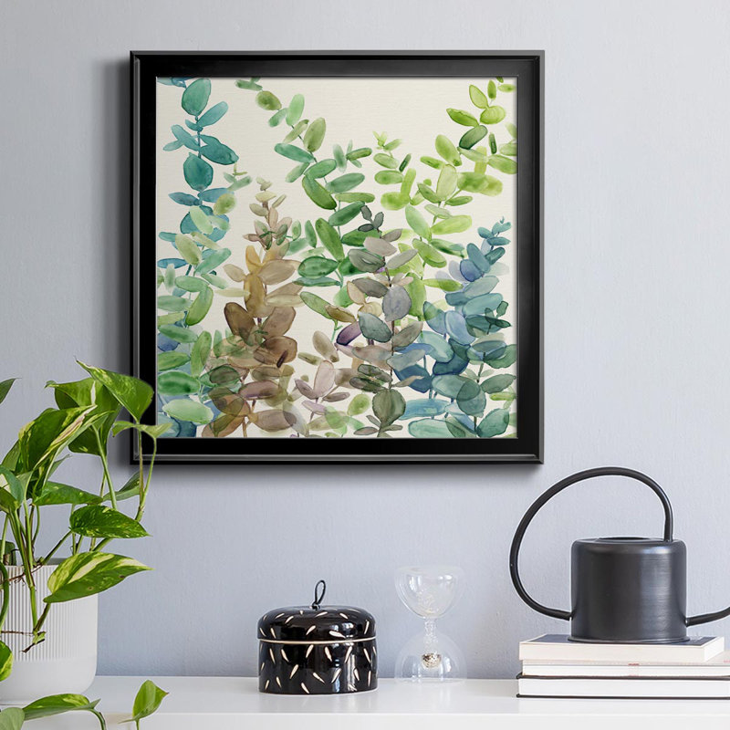 Eucalyptus Grove - Peinture sur toile encadrée, Noir, H 17,5 po x l 17,5 po x P 1,5 po