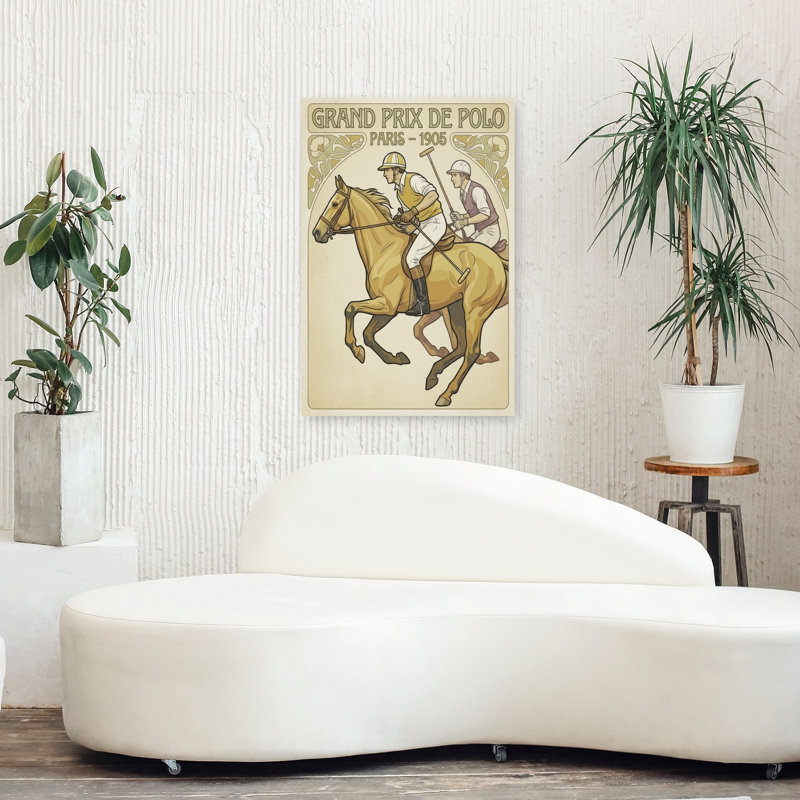 «Paris 1905 Polo Match Classic Elegant Retro Horse», art mural