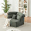 Méridienne moderne de 53 pouces de couleur crème, canapé modulaire avec coussin décoratif