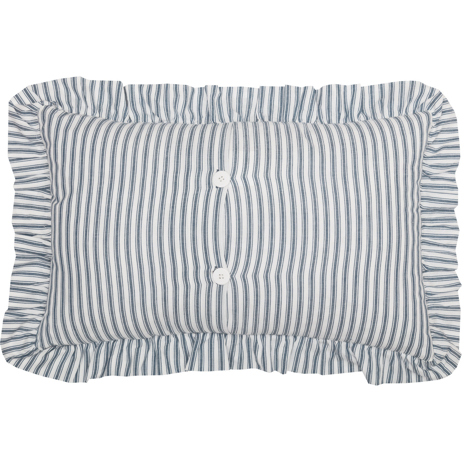 22" x 14" Cotton Pillow Cover and Insert, Denim Blue/Soft White, Polyester/Polyfill