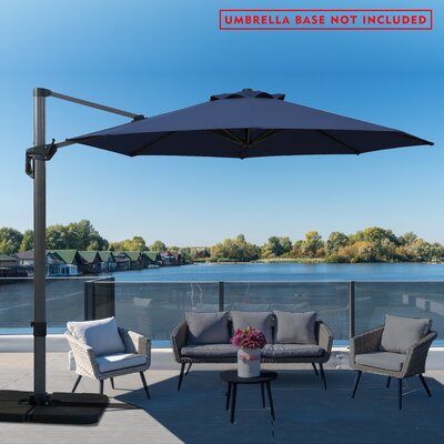 Arlmont & Co. 11Ft Cantilever Patio Octagonal Umbrella With 360Â° Rotation & Integrated Tilting System (Red) -  586DCAA78CA8464DBFCB3F37656AC8DB