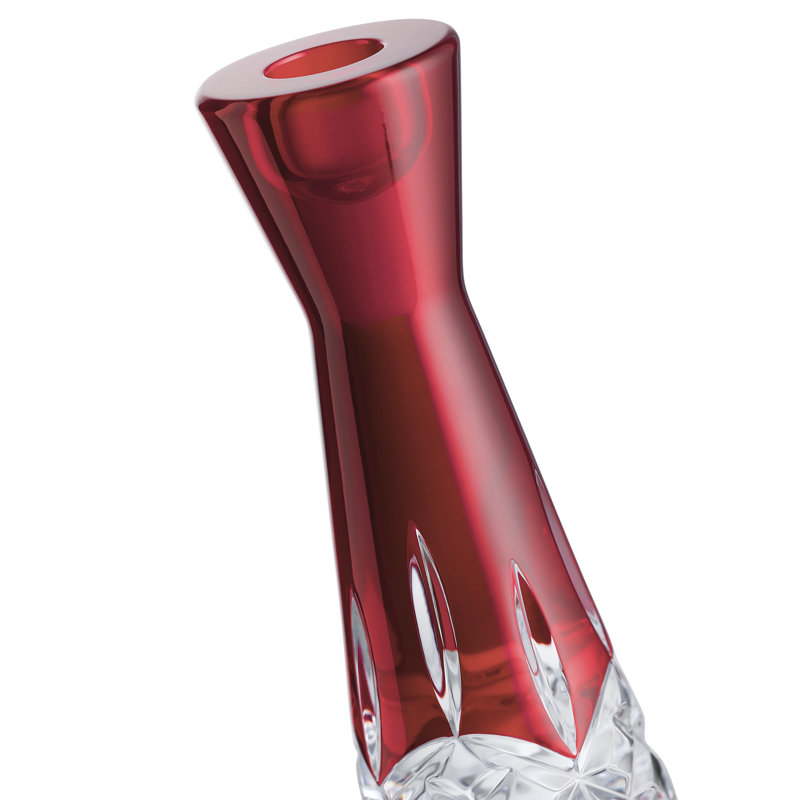 Lismore Red 8-in Round Candlestick