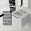Meuble-lavabo suspendu de 61 cm (24 po) avec lavabo en céramique, portes à fermeture amortie, comptoir et dosseret en marbre reconstitué blanc granit de 1,5 cm (0,6 po), armoire en contreplaqué, blanc-133277194