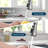 Brushed Nickle Kitchen Faucet with Soap Dispenser 8 Inch Dual Handle Pull-out Kitchen Faucet,High Arc Modern Sink Faucet for 3-4 Hole