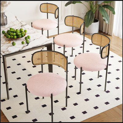 Ensemble de 2 chaises de salle à manger rembourrées modernes, dossier en rotin, confortables et élégantes pour la salle à manger et la cuisine