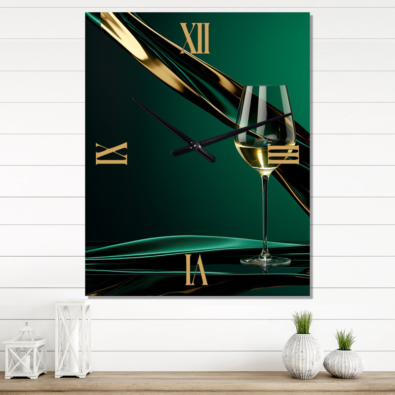 Prestiges profil vert champagne II - horloges murales champagne, Très grand