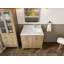 Teck d'Atlanta 22 po D Meuble-lavabo décalé à droite en gris clair avec quartz Cove-110352807