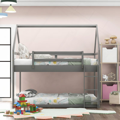 Lit superposé bas, lit maison avec échelle