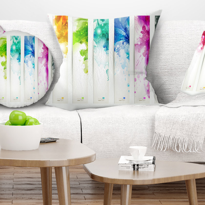 Têtes colorées avec coussins en taches Abstract, 18 po x 18 po, Coussin décoratif
