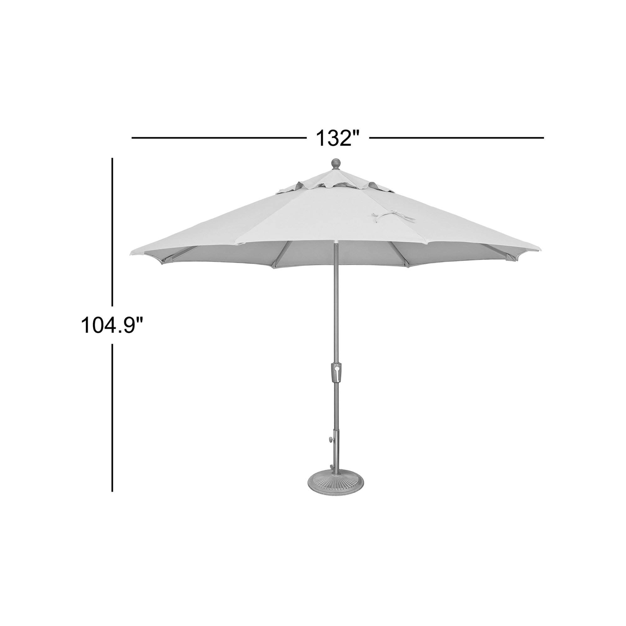 132'' Sunbrella® Outdoor Umbrella, Canvas Flax Sunbrella® Canvas, Black