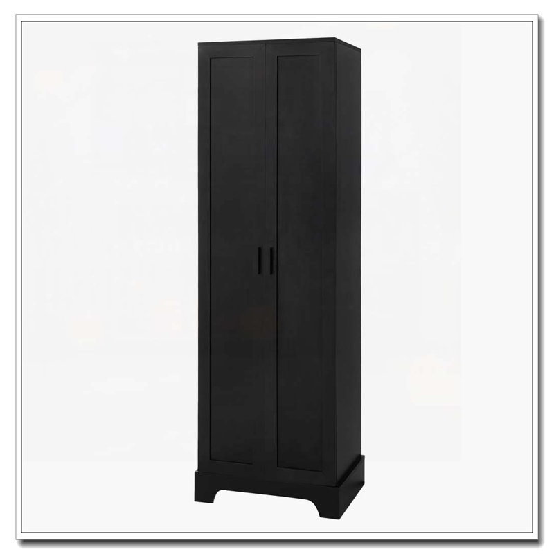 Armoire de rangement autoportante pour salle de bain avec 2 portes et tablette réglable, Noir
