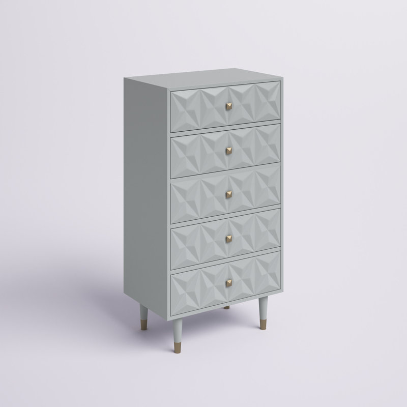 Bethli 28'' W 5 - Drawer Dresser, Gray