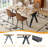 63" Wood Rectangle Dining Table Set, Farmhouse Kitchen Table Set For People-112015468-112547307