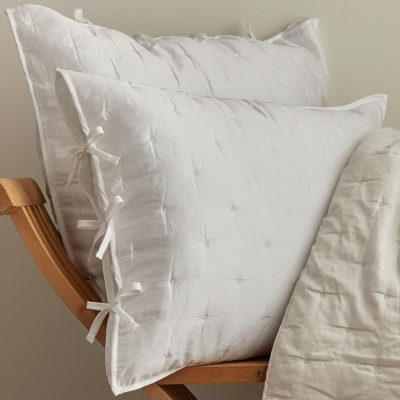 Grace_Quilted Sham, Euro, White