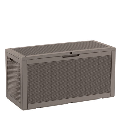 Coffre de rangement pour l'extérieur, grand coffre verrouillable avec couvercle à charnière 130 gallons MINDYES