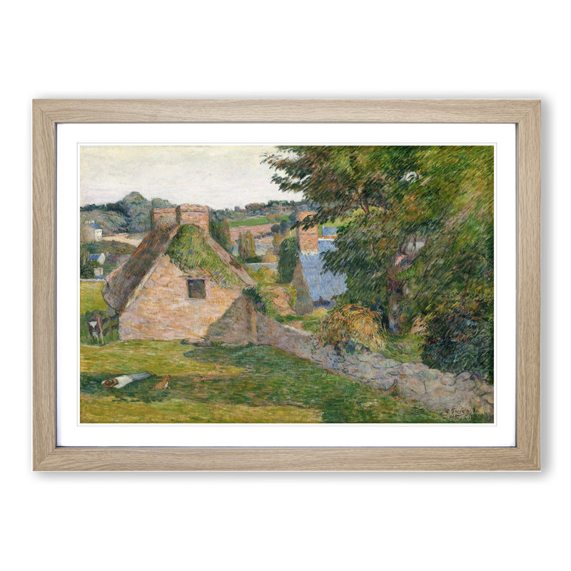 The Field of Derout-Lollichon by Paul Gauguin - Picture Frame Painting, Oak, 27cm H x 36cm W x 2cm D