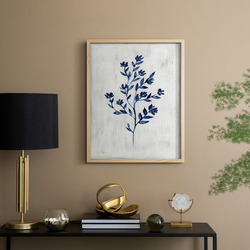 Wild Indigo II, reproduction encadrée - bois massif, H 15 po x l 12 po