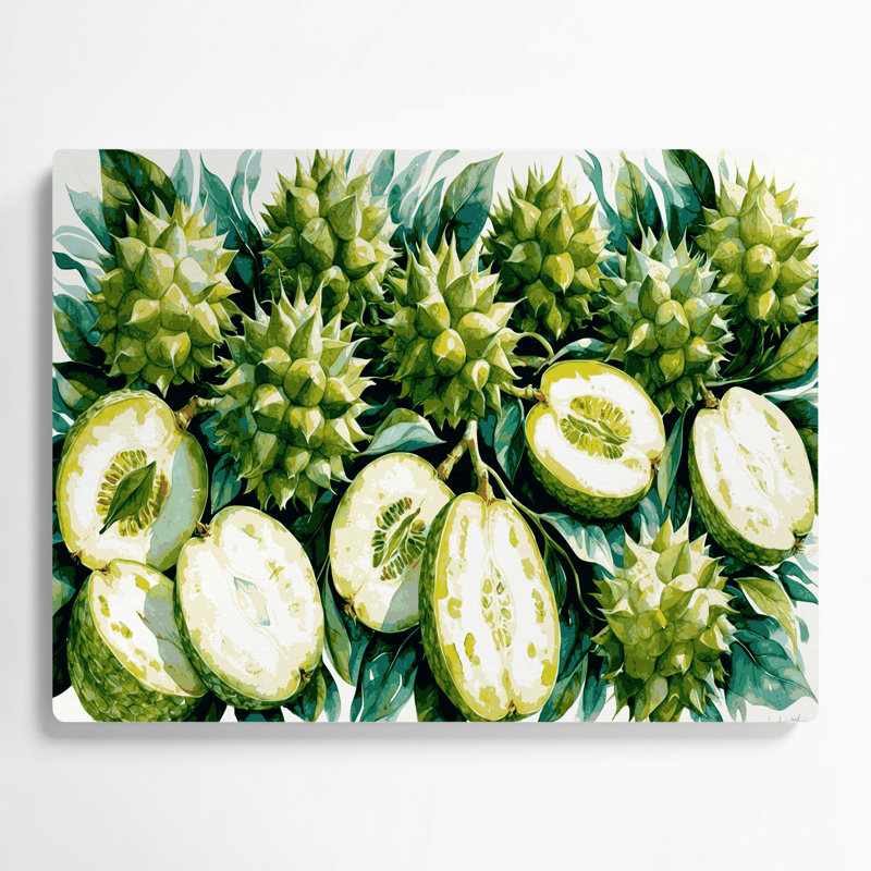 Art mural en métal beige Fruit Soursop, H 11 po x l 14 po