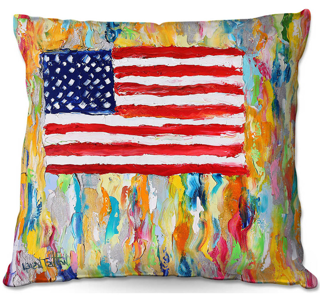  Couch American Flag Throw Pillow DiaNoche Designs 