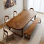 Table de salle à manger rectangulaire en bois massif brun-115998911