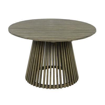 Outdoor Acacia Wood Patio Dining Table, 47.25-Inch Extra-Large Round, For Backyard Gatherings And Family Meals