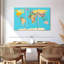 Carte détaillée du monde sur toile, ensemble de 3 pièces-1483088974