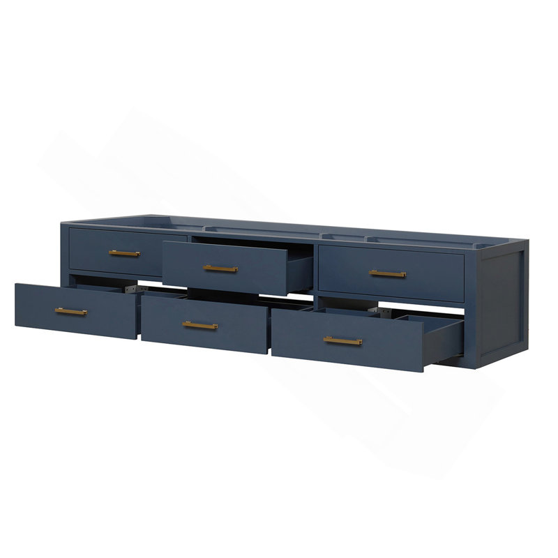 Meuble-lavabo double bleu 80 po X P 22 po D