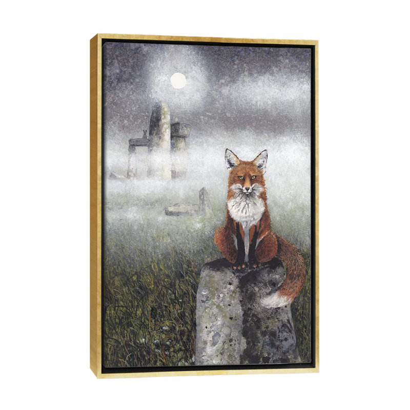 « Optimiste » par Maggie Vandewalle-reproduction d’art, H 26 po x l 18 po x P 1,5 po, Toile encadrée d'or, Pas de tapis