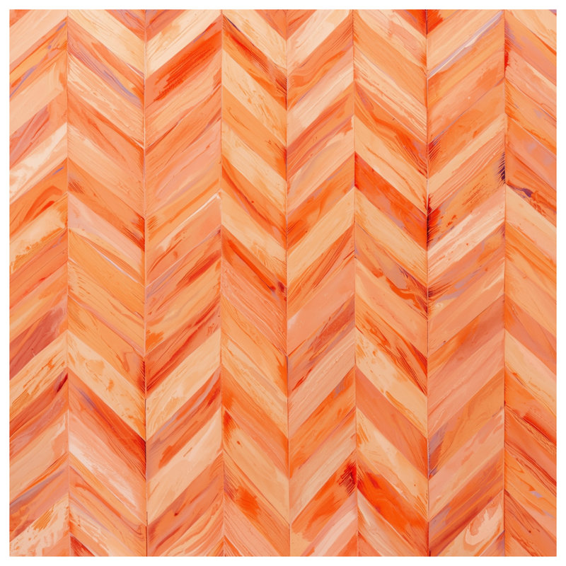 Housses de couette à motif de chevrons orange, Grand lit