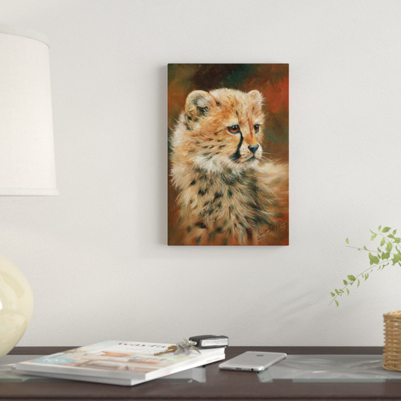 « guépard cub », impression sur toile, H 12 po x l 8 po x P 0,75 po, Pas de tapis, Toile tendue