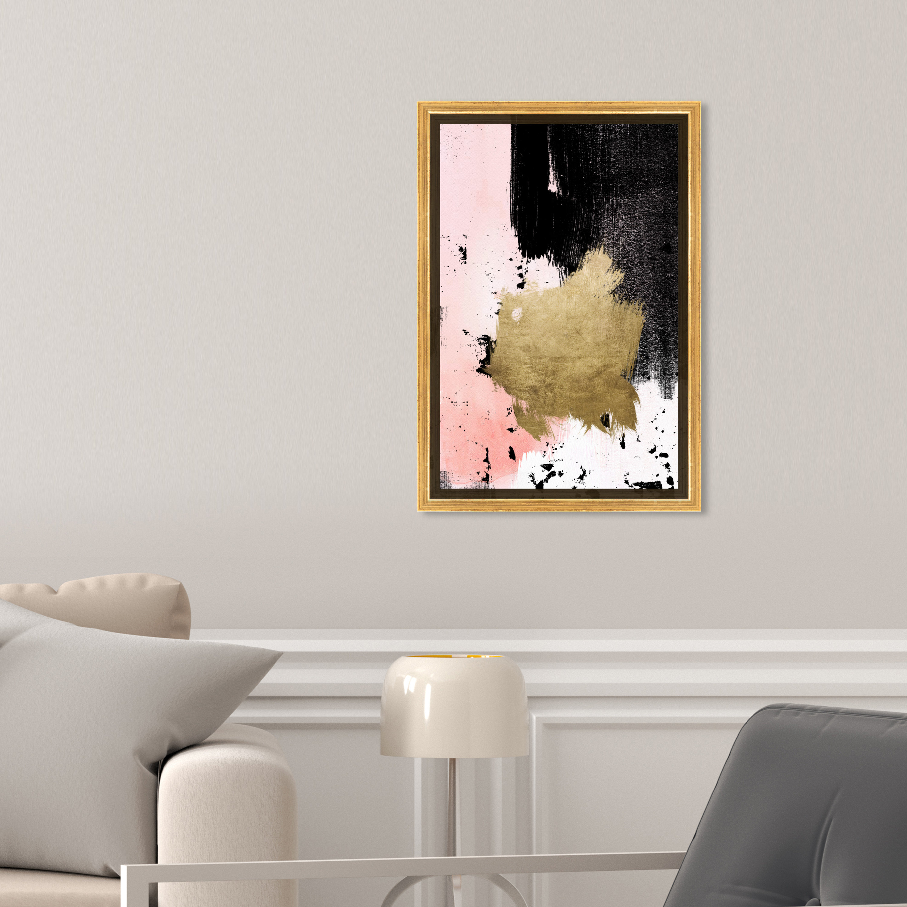 Oliver Gal Adore Me Pink Adore Me Pink, Paint Texture Glam Pink Framed On  Canvas Print