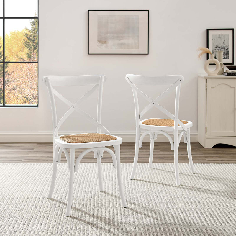 Ensemble de 2 chaises d'appoint Modway Gear, Blanc, 2